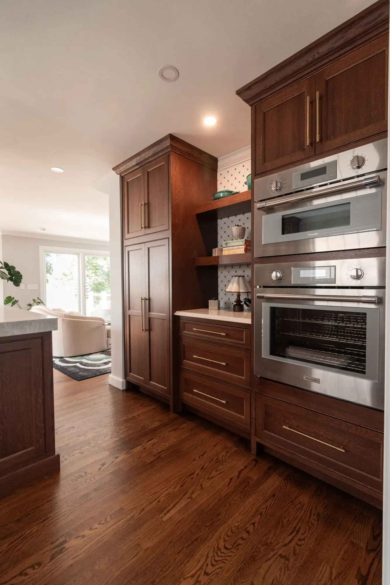 Walnut Cabinets with oven and countertops